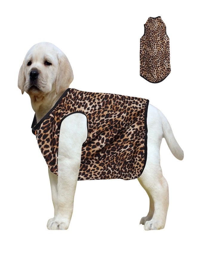 Western Era Funky Soft Cotton Dog T-Shirt | Comfortable & Breathable Dog Clothing | Sleeveless Vest Puppy Outfit |(Leopard Print) (XLarge - 26inches) - Image 1